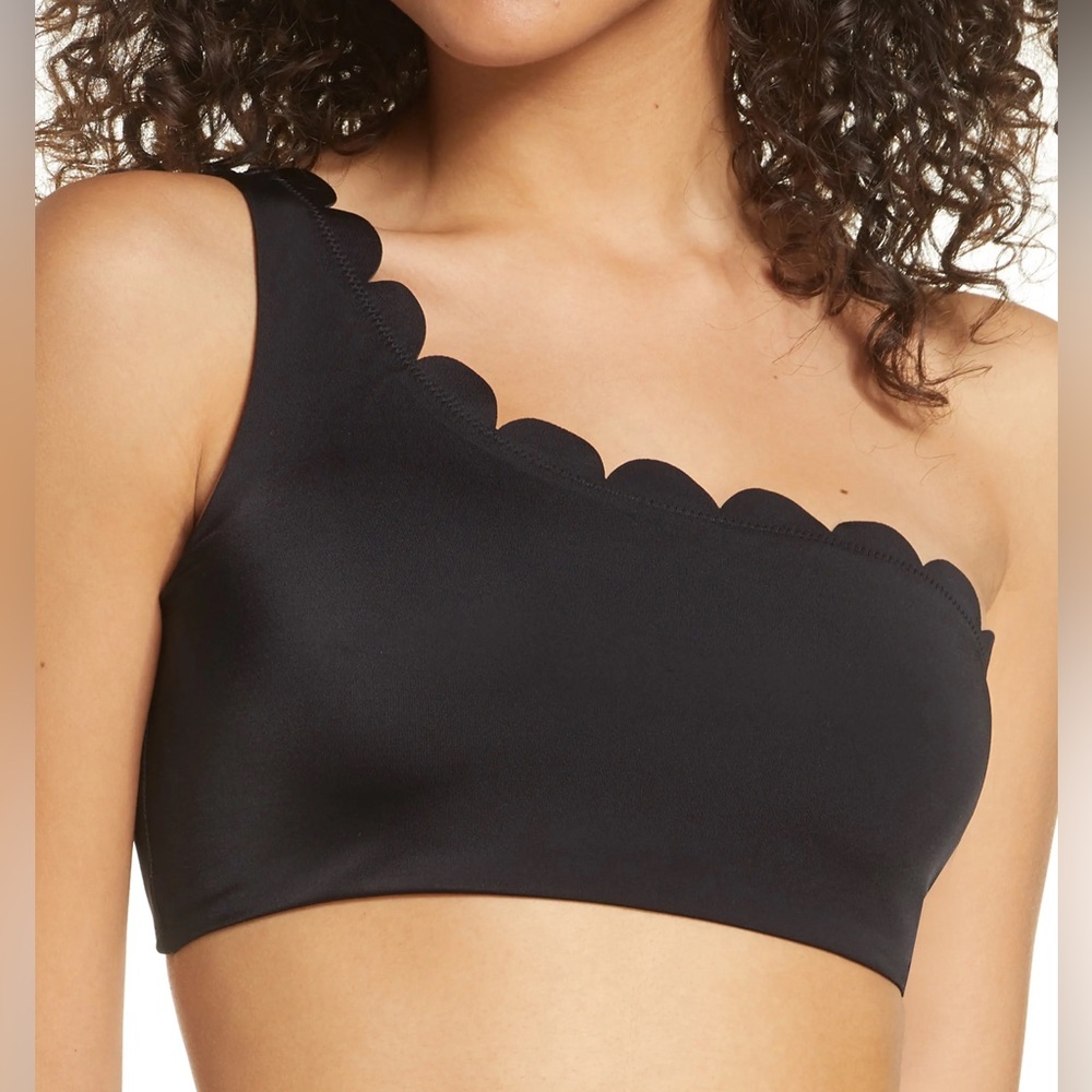 NWT Chelsea28 Black Scallop Bikini Top XL